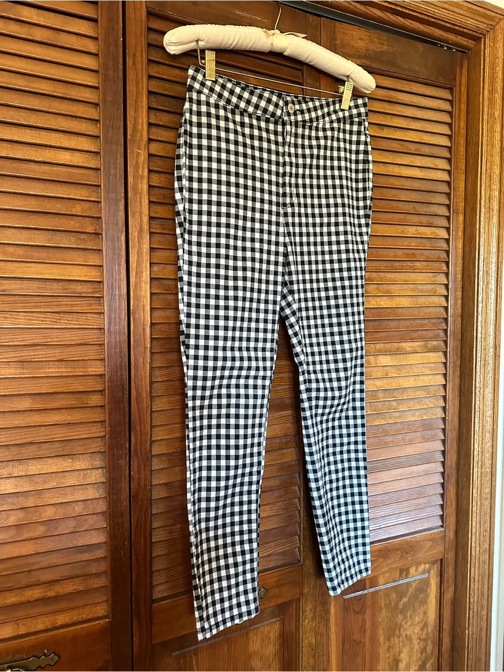 Free People Florence Black & White Gingham Ankle Pants size 28.